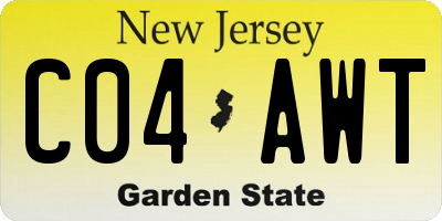 NJ license plate C04AWT