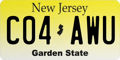NJ license plate C04AWU