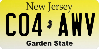 NJ license plate C04AWV