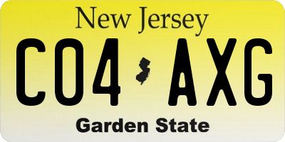 NJ license plate C04AXG