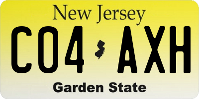 NJ license plate C04AXH