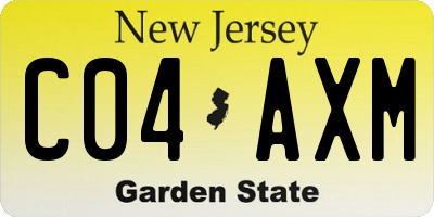NJ license plate C04AXM