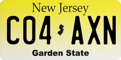 NJ license plate C04AXN