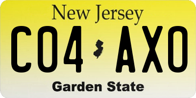 NJ license plate C04AXO
