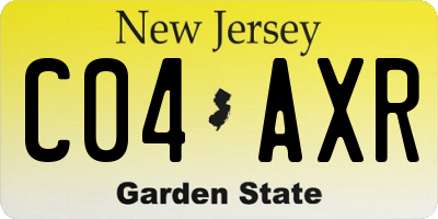 NJ license plate C04AXR