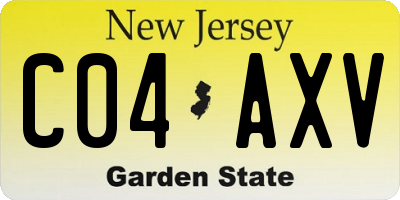 NJ license plate C04AXV