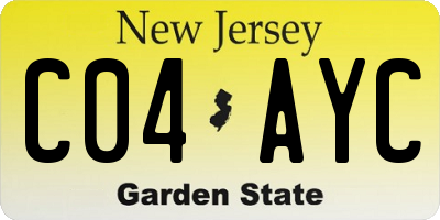 NJ license plate C04AYC