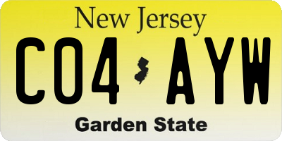 NJ license plate C04AYW