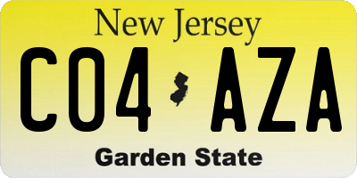 NJ license plate C04AZA