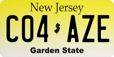 NJ license plate C04AZE