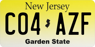 NJ license plate C04AZF