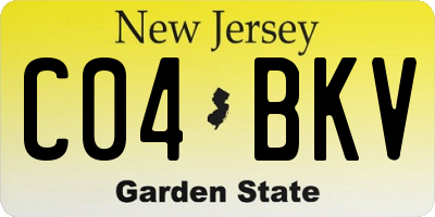 NJ license plate C04BKV