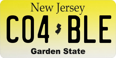 NJ license plate C04BLE