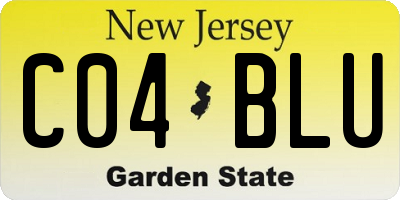 NJ license plate C04BLU