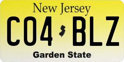 NJ license plate C04BLZ
