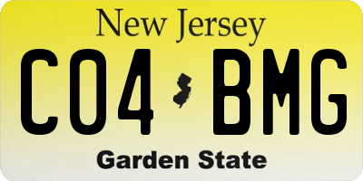 NJ license plate C04BMG