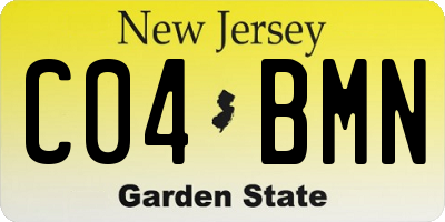 NJ license plate C04BMN