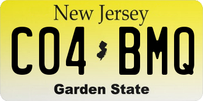 NJ license plate C04BMQ