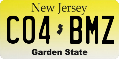 NJ license plate C04BMZ