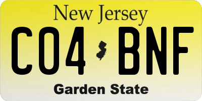 NJ license plate C04BNF