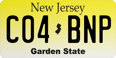 NJ license plate C04BNP