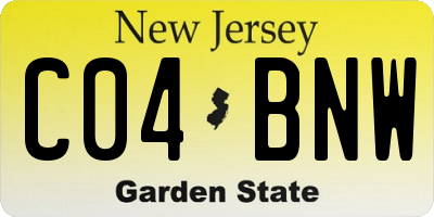 NJ license plate C04BNW