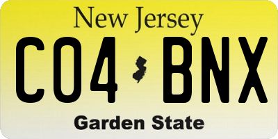 NJ license plate C04BNX