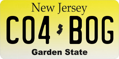 NJ license plate C04BOG