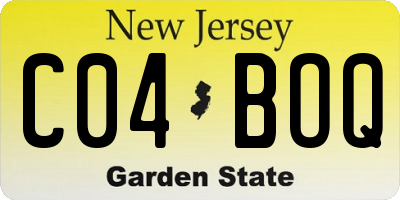 NJ license plate C04BOQ