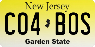 NJ license plate C04BOS
