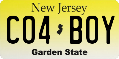 NJ license plate C04BOY