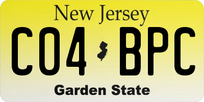 NJ license plate C04BPC
