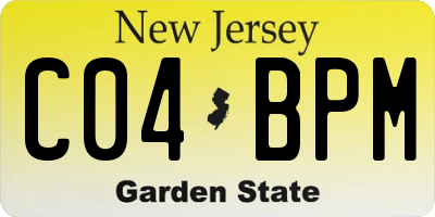 NJ license plate C04BPM