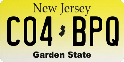 NJ license plate C04BPQ