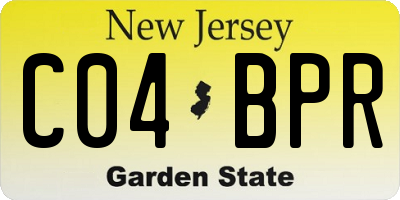 NJ license plate C04BPR