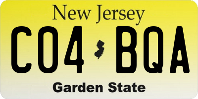 NJ license plate C04BQA
