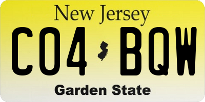NJ license plate C04BQW