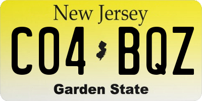NJ license plate C04BQZ
