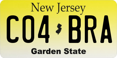 NJ license plate C04BRA