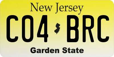 NJ license plate C04BRC