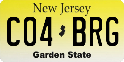 NJ license plate C04BRG