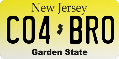 NJ license plate C04BRO
