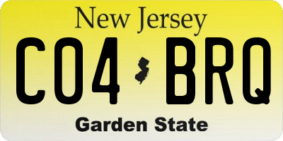 NJ license plate C04BRQ