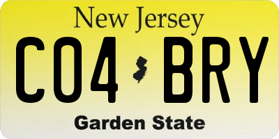 NJ license plate C04BRY