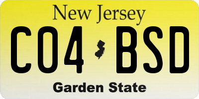 NJ license plate C04BSD