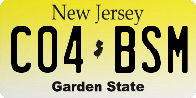 NJ license plate C04BSM