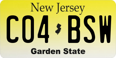 NJ license plate C04BSW