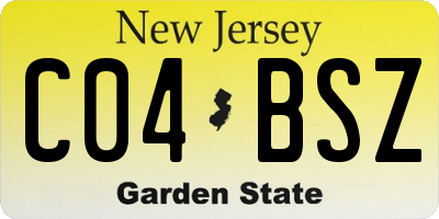 NJ license plate C04BSZ