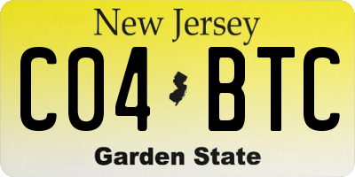 NJ license plate C04BTC