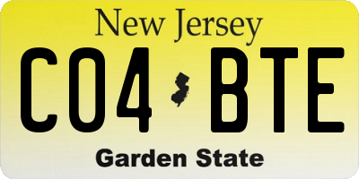 NJ license plate C04BTE